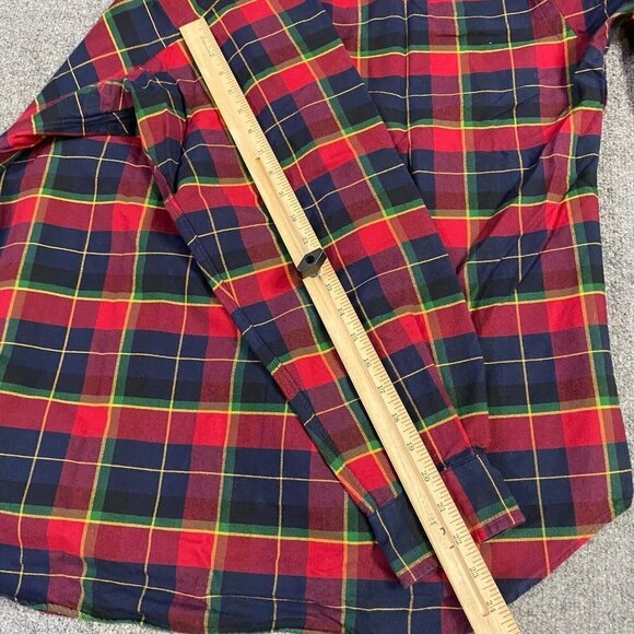 Polo Ralph Lauren Mens Shirt L Blue Red Plaid Oxford Button Down OCBD Yellow Lab - Picture 7 of 7